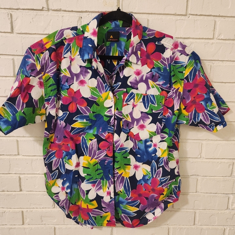 Liz Sport Floral Hawaiian Shirt